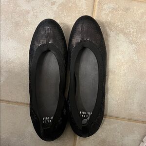 Stuart Weitzman Black Sequin Flats